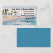 Carte De Visite Plage et palmiers Tropical (Devant / Derrière)