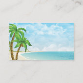 Carte De Visite Plage et palmiers tropical (Dos)