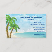 Carte De Visite Plage et palmiers tropical (Devant)
