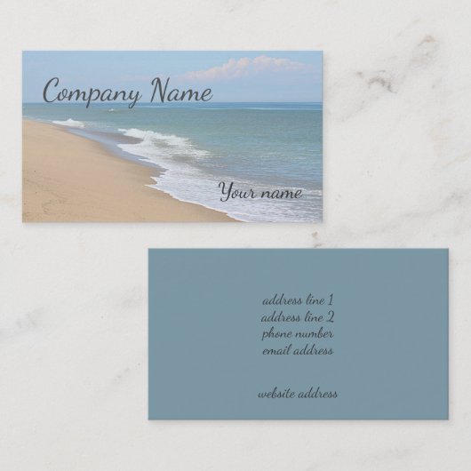 Carte De Visite Plage et vagues d'océan (Devant / Derrière)