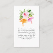 Carte De Visite Plage florale tropicale Célébration de la prière d (Dos)