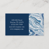Carte De Visite plage marine océan aquarelle marbre bleu (Dos)