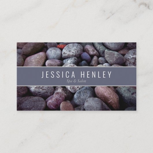 Carte De Visite Plage moderne simple de galets (Devant)