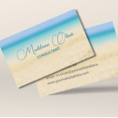 Carte De Visite Plage Océan Bleu Côtier Moderne Chic
