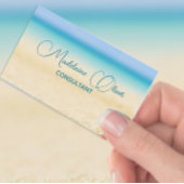 Carte De Visite Plage Océan Bleu Côtier Moderne Chic