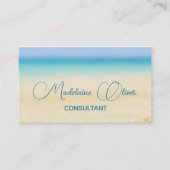 Carte De Visite Plage Océan Bleu Côtier Moderne Chic (Devant)