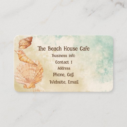 Carte De Visite Plage Océan Bord de mer Eau Océan Sable marin (Devant)