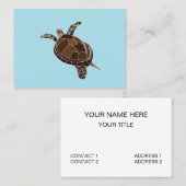Carte De Visite Plage Ocean Turtle (Devant / Derrière)
