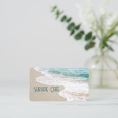Carte De Visite Plage océanique avec surf (Debout devant)
