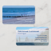 Carte De Visite Plage orageuse maritime coucher de soleil agent de (Devant / Derrière)