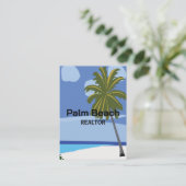 Carte De Visite Plage Palm Tree Realtor Beach (Debout devant)