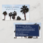 Carte De Visite Plage Palm Trees, Voyage & Tourisme (Devant / Derrière)