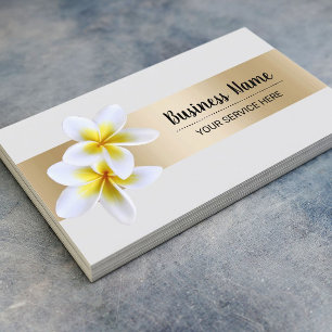 Carte De Visite Plage Plumeria Fleur Beauté Salon Spa