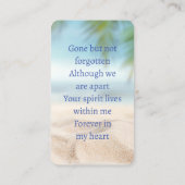 Carte De Visite Plage Pocket de souvenir Ocean Sea Lake (Dos)