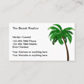 Carte De Visite Plage Réaltor Palm Tree Thème (Devant)