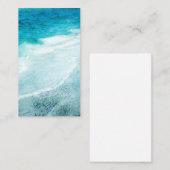 Carte De Visite Plage Retro - Océan bleu Turquoise côtier Aquarell (Devant / Derrière)