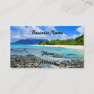 Carte De Visite Plage rocheuse hawaïenne tropicale