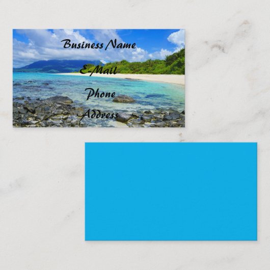 Carte De Visite Plage rocheuse hawaïenne tropicale (Devant / Derrière)