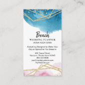 Carte De Visite Plage rose bleue abstraite de polygones de parties (Dos)
