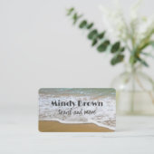 Carte De Visite plage sable de mer nature personnalisé double face (Debout devant)