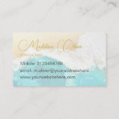 Carte De Visite Plage Scène Côtière Voyage Or élégant (Dos)