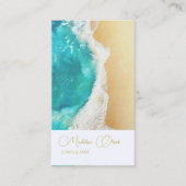 Carte De Visite Plage Scène Côtière Voyage Or élégant (Devant)