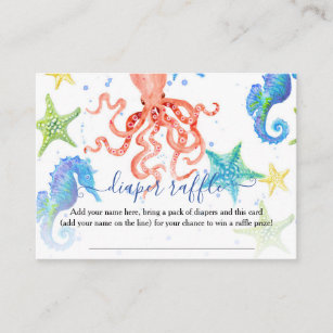 Carte De Visite Plage Seahorse Octopus Starfish Bébé coloré