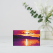 Carte De Visite Plage Sunset Coastal Plage Orange Purple Scène (Debout devant)