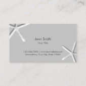 Carte De Visite Plage Thème Coquillages Elégant Marine Bleu (Dos)