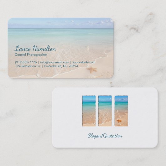 Carte De Visite Plage tranquille (Devant / Derrière)