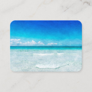 Carte De Visite Plage tropicale à Turquoise Aqua bleu turquoise F
