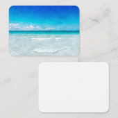 Carte De Visite Plage tropicale à Turquoise Aqua bleu turquoise Fl (Devant / Derrière)
