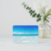 Carte De Visite Plage tropicale à Turquoise Aqua bleu turquoise Fl (Debout devant)