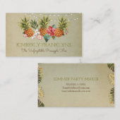 Carte De Visite plage tropicale ananas (Devant / Derrière)