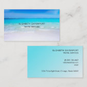 Carte De Visite Plage tropicale avec mer turquoise (Devant / Derrière)