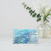 Carte De Visite Plage tropicale dans le bleu turquoise d'Aqua Turq (Debout devant)