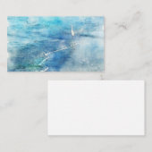 Carte De Visite Plage tropicale dans le bleu turquoise d'Aqua Turq (Devant / Derrière)