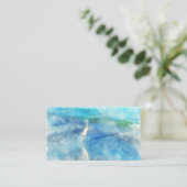 Carte De Visite Plage tropicale dans le bleu turquoise d'Aqua Turq (Debout devant)