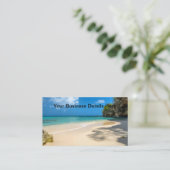 Carte De Visite Plage tropicale de Tahiti Sandy Island  (Debout devant)