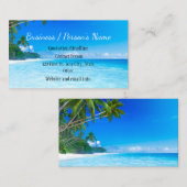 Carte De Visite Plage tropicale Palm Trees Ocean Sea Custom Busine (Devant / Derrière)