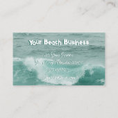 Carte De Visite Plage Turquoise Blanc Marine (Dos)
