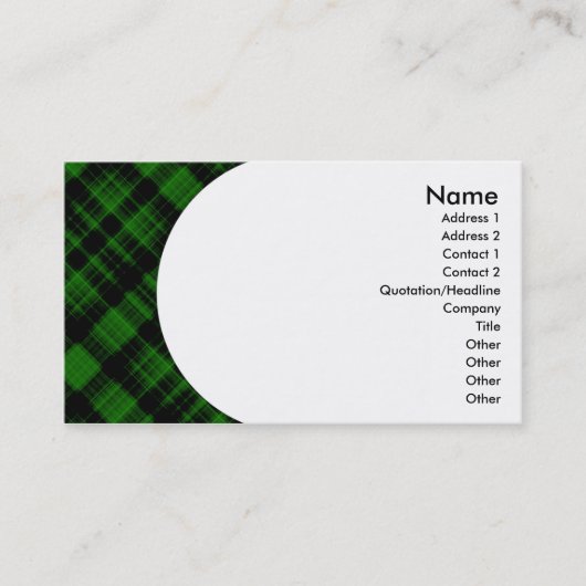 Carte De Visite plaid : 2 côtés : (Devant)