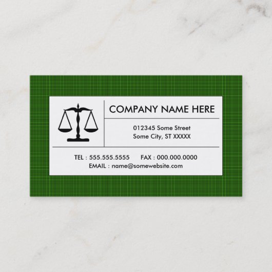 Carte De Visite plaid balance de justice (Devant)