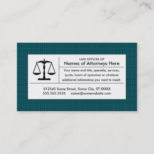 Carte De Visite plaid balance de justice