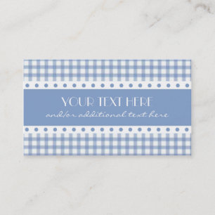 Carte De Visite Plaid bleu et blanc