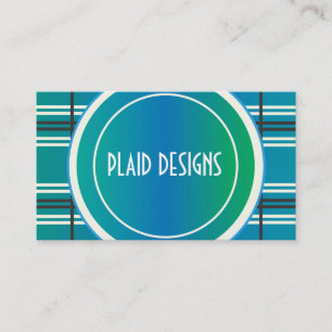 Carte De Visite Plaid bleu et vert