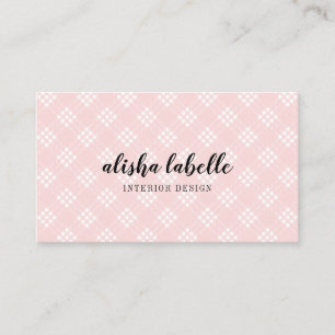 Carte De Visite Plaid chic et moderne de rose de peluche