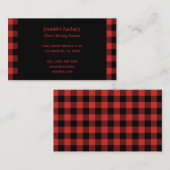 Carte De Visite Plaid de buffle rouge et noir (Devant / Derrière)