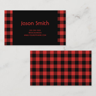 Carte De Visite Plaid de buffle rouge et noir