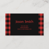 Carte De Visite Plaid de buffle rouge et noir (Devant)